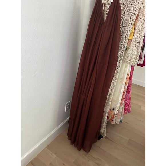 retrofete Arlet Chiffon Dress in Chestnut - Picture 9 of 16